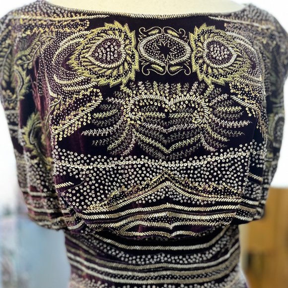 NAEEM KHAN Pre Fall 2010 Beaded Velvet Cocktail Dress - Picture 7 of 13